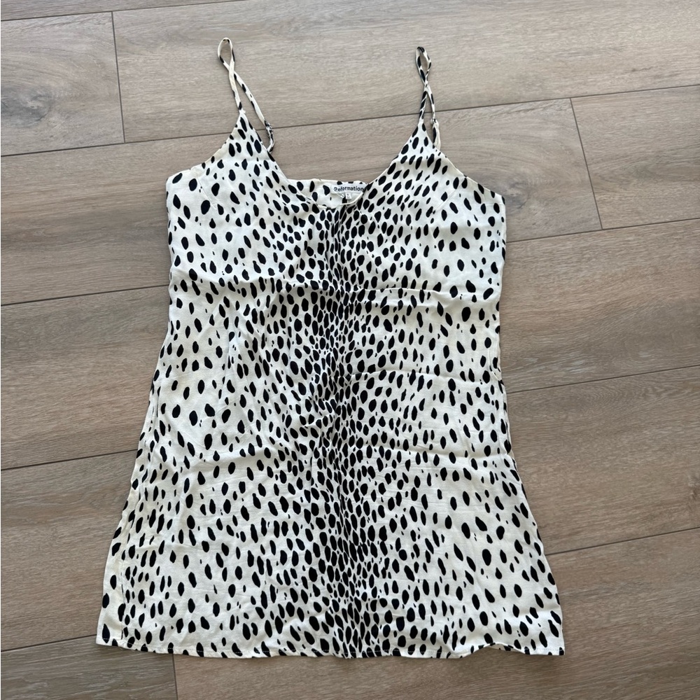 Reformation Ventura Spotted Minidress
